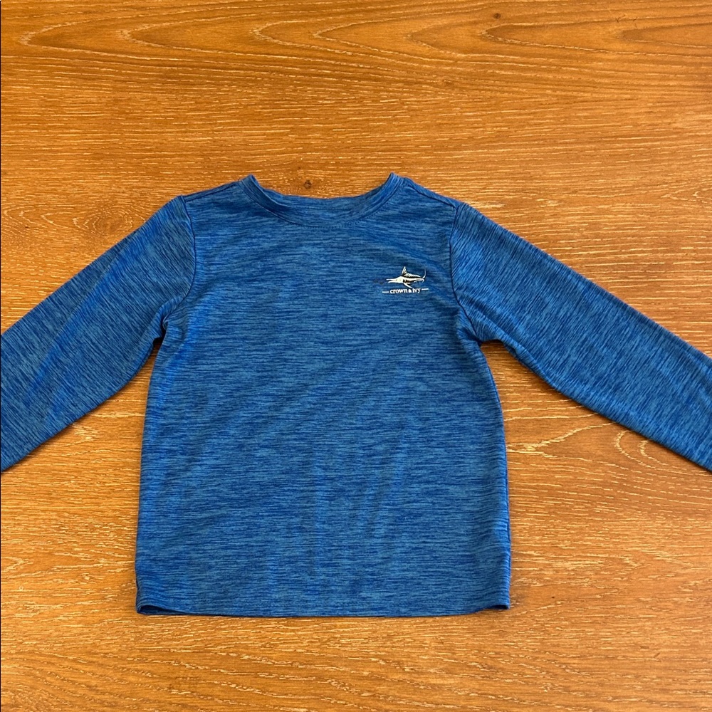 Crown & Ivy Kids Heathered Blue Long Sleeve Tee